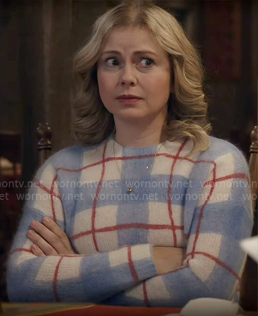 Sam's blue and red plaid sweater on Ghosts