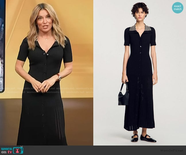 Sandro Knit Maxi Dress with Studs worn by Kit Hoover on Access Hollywood