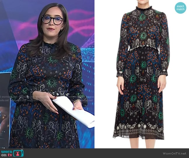 Sandro Print Midi Dress worn by Savannah Sellers on Today