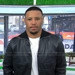 Saquon Barkley’s black leather jacket on Today