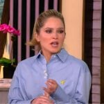 Sara’s blue cropped shirt on The View