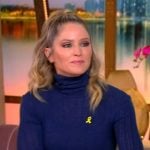 Sara’s blue pointelle knit turtleneck on The View