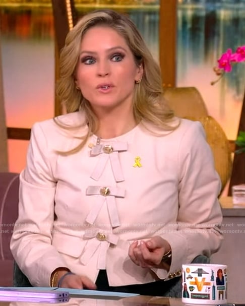 Sara’s bow embellished jacket on The View