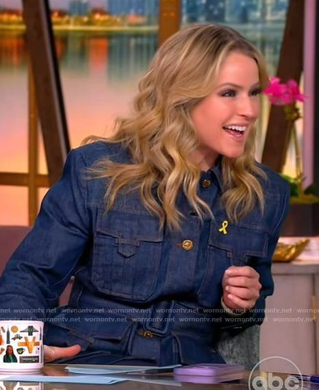 Sara’s denim belted jacket on The View