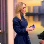 Sara’s denim button front dress on The View