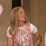 Sara’s pink floral print vest on The Drew Barrymore Show