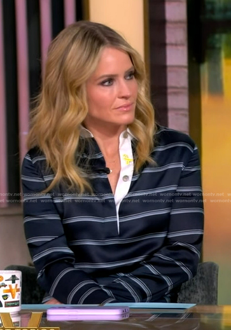 Sara's striped rugby shirt and skirt on The View