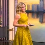 Sara’s yellow floral lace dress on The View