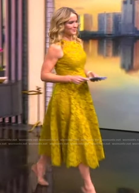 Sara's yellow floral lace dress on The View