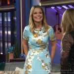 Savannah’s blue floral metallic dress on The Kelly Clarkson Show