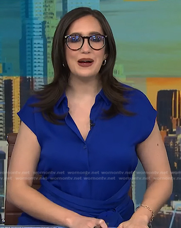 Savannah's blue tie waist shirtdress on NBC News Daily