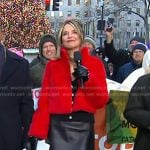 Savannah’s red fur puffer jacket on Today