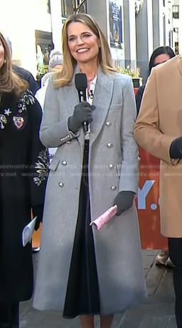 Savannah's grey double breasted coat on Today