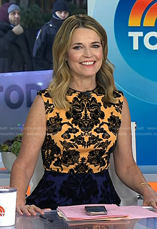 Savannah’s orange and blue embroidered dress on Today