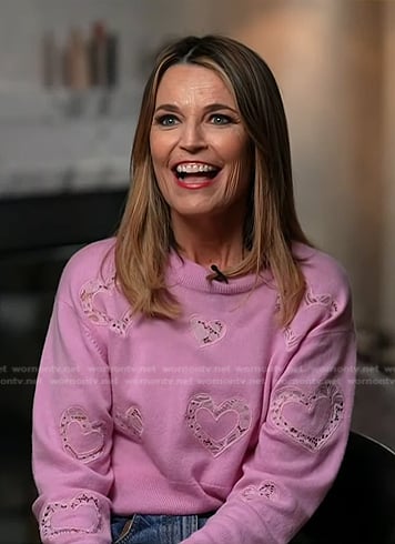 Savannah’s pink heart sweater on Today