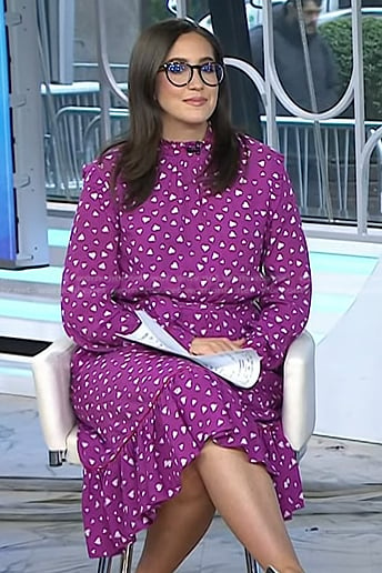 Savannah’s purple heart print midi dress on Today