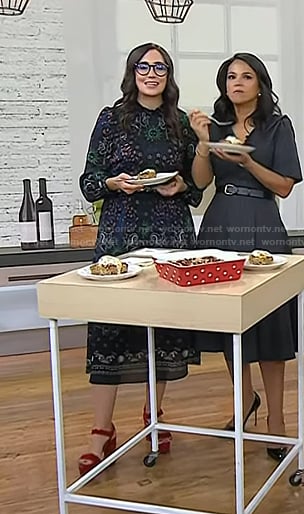 Savannah's black sun print dress on Today