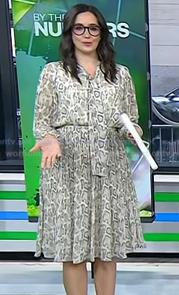Savannah's snake print tie neck dress on Today
