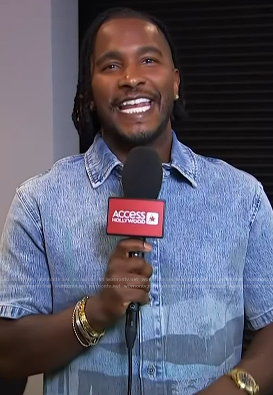 Scott's denim short sleeve shirt on Access Hollywood