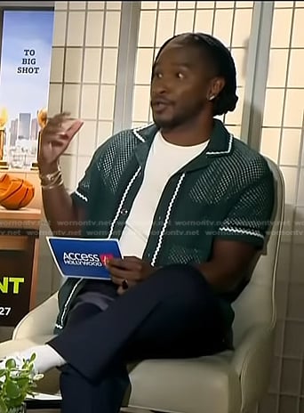 Scott's green crochet shirt on Access Hollywood