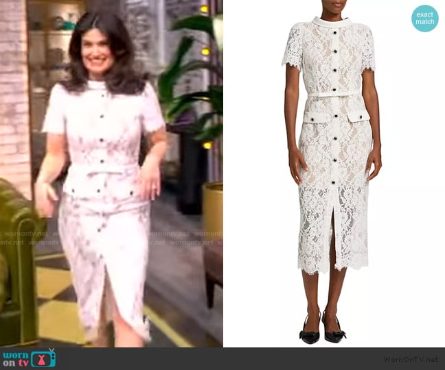 Self Portrait White Lace Button Midi Dress worn by Idina Menzel on The View