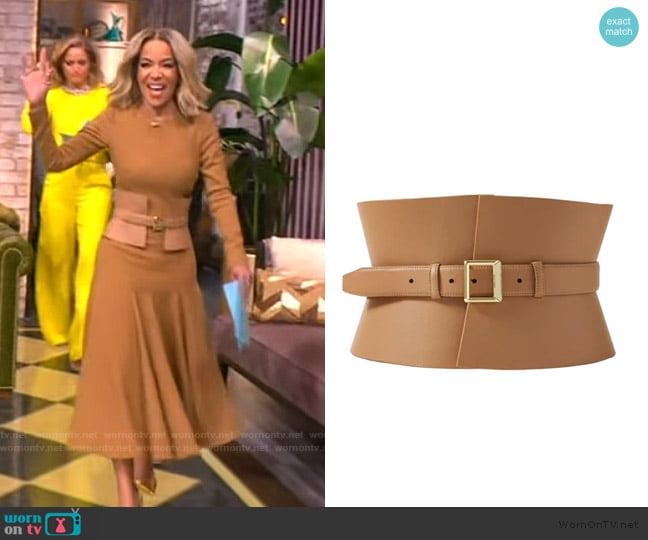 Sergio Hudson Leather Corset Belt worn by Sunny Hostin on The View