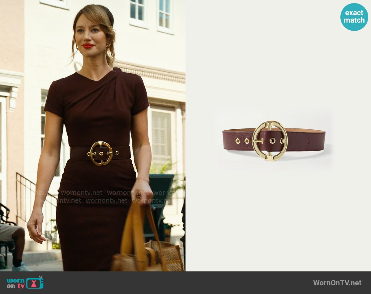 Sergio Hudson Signature Leather Belt worn by Shae Banfield (Yael Grobglas) on Matlock