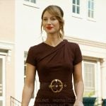 Shae’s brown draped dress on Matlock