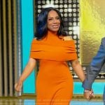 Sheryl Lee Ralph’s orange cold shoulder dress on Tamron Hall Show