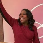 Sheryl Underwood’s burgundy peplum sweater on Sherri