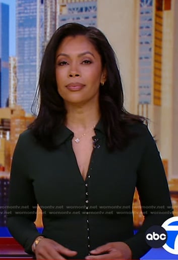 Shirleen’s green hook shirtdress on Good Morning America