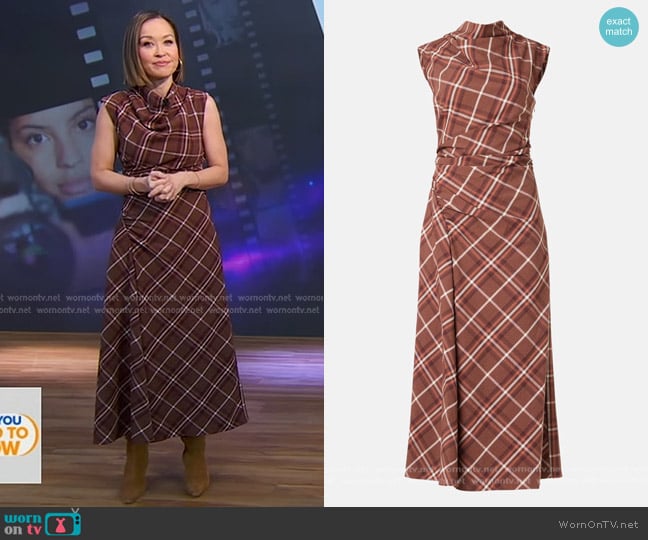 Simkhai Burke Draped Dress worn by Eva Pilgrim on Good Morning America