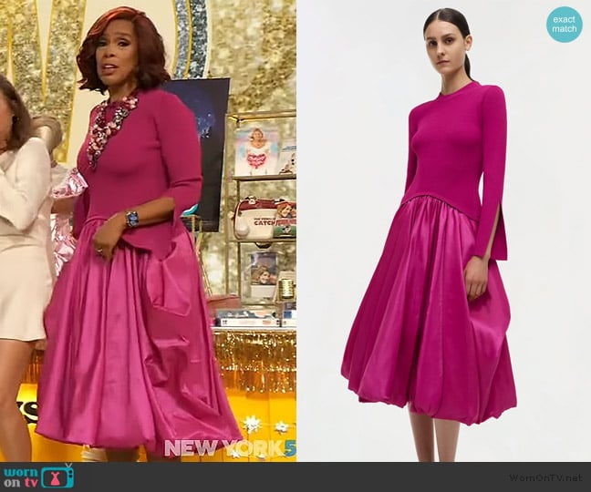 Simkhai Kenlie Dress worn by Gayle King on The Drew Barrymore Show