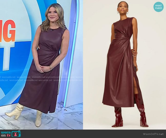 Simkhai Toni Faux Leather Midi Dress worn by Jenna Bush Hager on Today