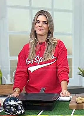 Siri Daly’s red Go Sports sweatshirt on Today