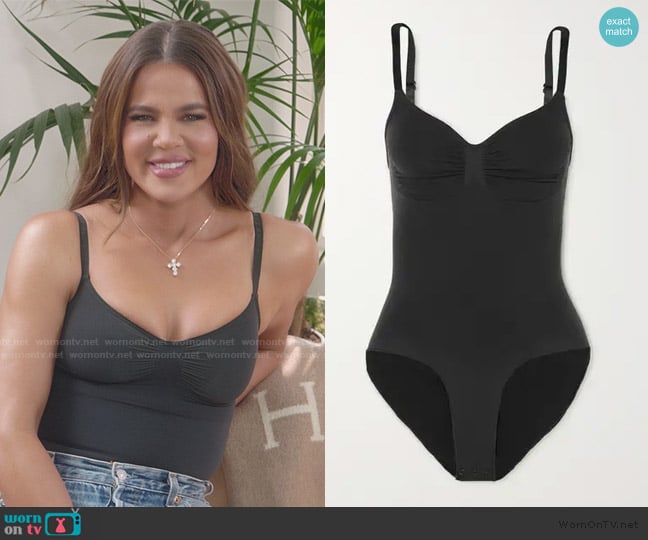 Skims Seamless Sculpt Brief Bodysuit - Onyx worn by Khloe Kardashian (Khloe Kardashian) on The Kardashians