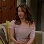 Steffy’s pink snake print tee on The Bold and the Beautiful