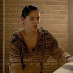 Stella’s beige striped hoodie on Chicago Fire