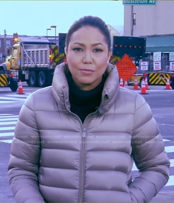 Stephanie's grey puffer jacket on Good Morning America