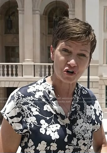 Stephanie's navy floral print top on Today