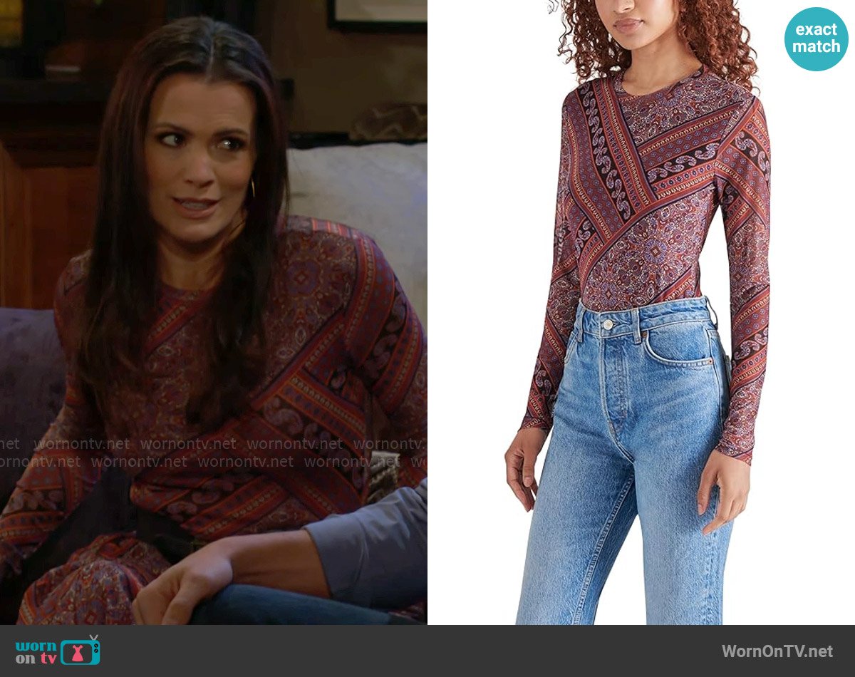 Steve Madden Azure Bodysuit worn by Chelsea Lawson (Melissa Claire Egan) on The Young and the Restless