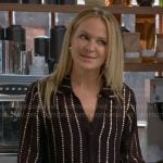 Sharon’s black metallic star stripe shirt on The Young and the Restless