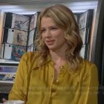 Summer’s golden yellow button down shirt on The Young and the Restless