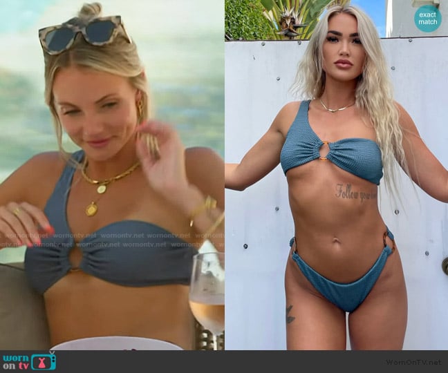 Taylor’s blue one shoulder bikini top on Southern Charm