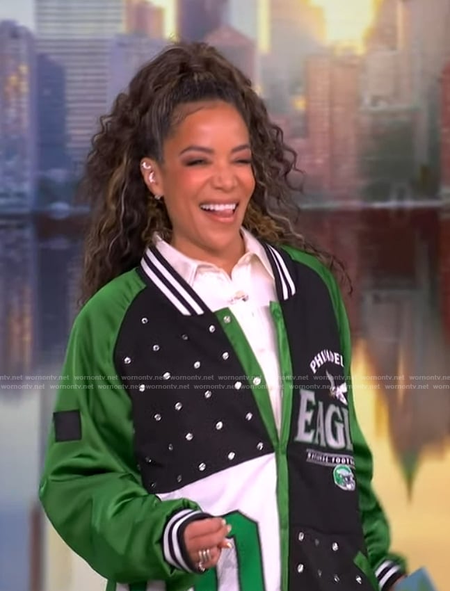 Sunny’s Eagles varsity bomber jacket on The View