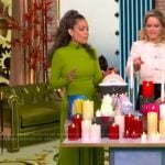 Sunny’s green twist front dress on The View