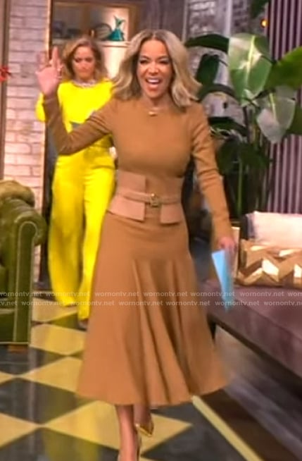 Sunny's beige long sleeve sweater dress on The View