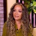 Sunny’s green ruched shirtdress on The View