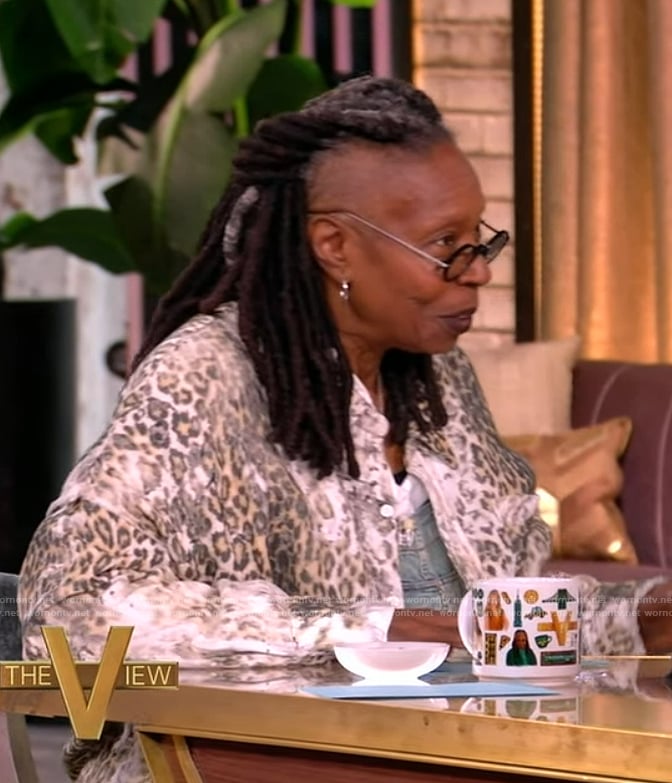 Whoopi’s leopard print distressed shirt on The View