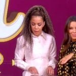 Sunny’s white satin shirtdress on The View